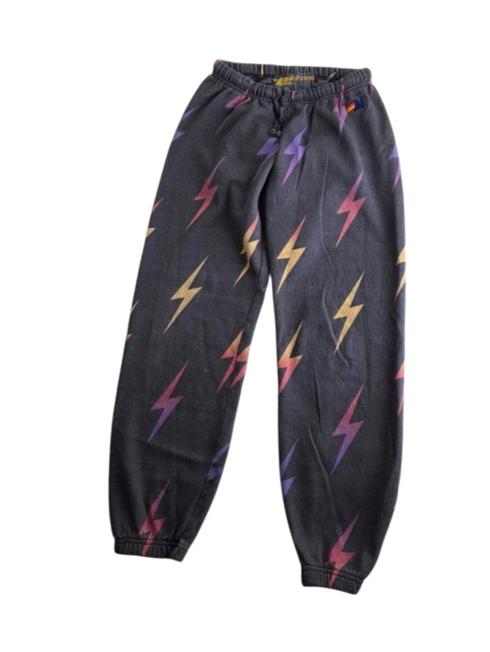 AVIATOR NATION Repeat Lightening Bolt Sweatpants  Rainbow - Picture 2 of 8